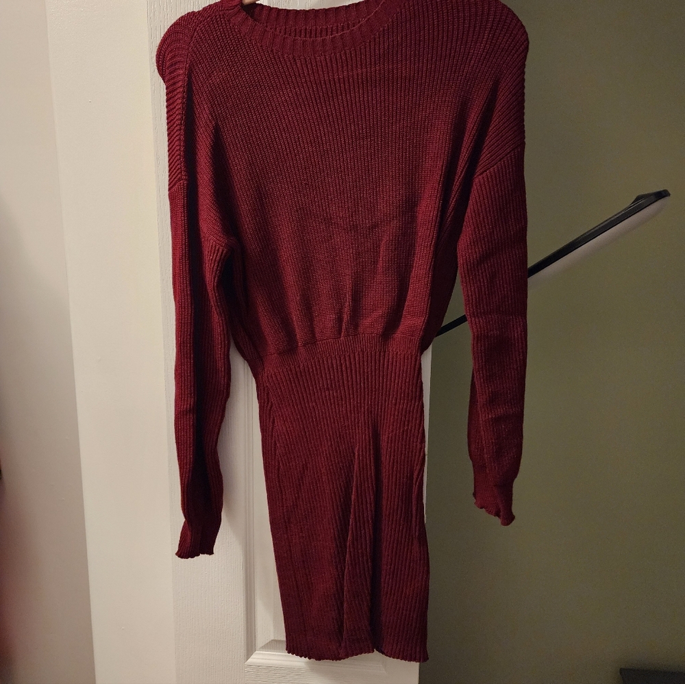 Burgundy Knit Dress